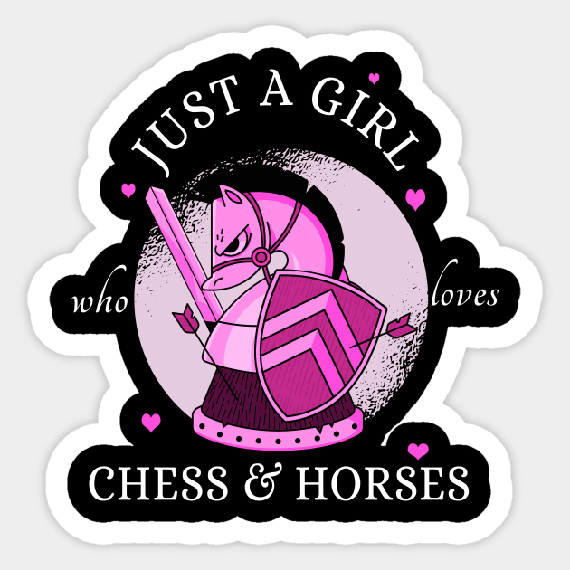 Just A Girl Who Loves Chess And Horses Sticker by Dogefellas